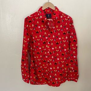 NWOT Simon Banks Christmas Dogs Button Down. M